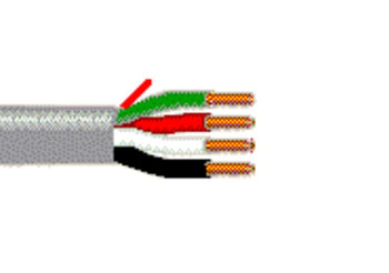 Belden 5522UE 22 AWG 4 Conductor Unshielded Solid BC Riser Security And Sound Cable