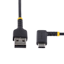 A to C Charging Cable Right Angle Heavy Duty Fast Charge USB C Cable Black 6in (15cm) USB