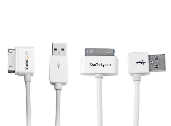 Apple 30-pin Dock Connector to USB W/ Stepped Connector Cable White