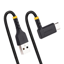 A to C Charging Cable Right Angle Heavy Duty Fast Charge USB C Cable Black 6in (15cm) USB