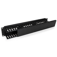 2U Horizontal Finger Duct Rack Cable Management Panel with Cover