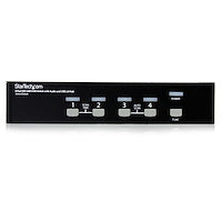 4 Port DVI Display Between Four Multimedia Computers USB KVM Switch with Audio and USB 2.0 Hub