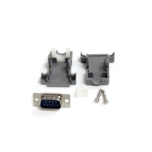 Assembled DB9 Male Solder D-SUB Connector With Plastic Backshell