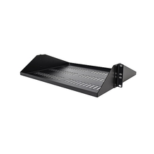 2U Vented Server Rack Shelf Center Mounted Universal Rackmount Cantilever 14" Deep Tray For 19" Network Equipment Rack Steel Black