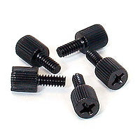 5/16" Long Black Metal Computer Case Add #6-32 Thumbscrew Knurled Thumb / Phillips (Pack of 50)