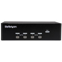 4-port KVM Switch with Dual VGA USB-Equipped PCs With a Two Monitor Console and Audio Peripheral Set