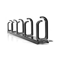 1U 19" Metal Rackmount Cable Management Panel Horizontal Steel Black