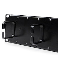 2U Double-Sided Horizontal Cable Management Panel with Finger Duct & D-Ring Hooks