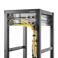 1U Vertical Server Rack 1.8x3.9" Cable Management D-Ring Hook Vertical Black