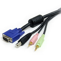 10 ft 4"1 USB VGA KVM Cable with Audio and Microphone all in One Cable