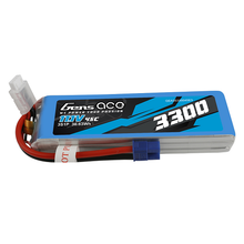 Gens Ace 3300mAh 3S1P 11.1V 45C Lipo Battery Pack With EC3 Plug