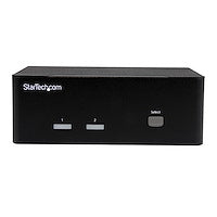 2-port KVM Switch with Dual VGA - USB 2.0 Peripherals From a Single Workstation