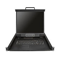 16 Port Rackmount KVM Console w/ 6ft Cables Integrated KVM Switch w/ 19" LCD Monitor Fully Featured 1U LCD KVM Drawer