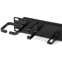 1U 19" Horizontal Cable Management Panel Front and Rear Mount Black