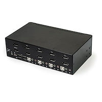4 Port Dual DisplayPort KVM Switch 4K 60Hz Connected PC and MAC Computers