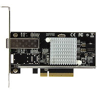 1-Port 10G SFP+ Fiber Optic Network Card with Installed Multimode SFP+ Transceiver (up to 330 m range) Intel Chip