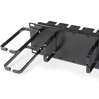 2U 19" Horizontal Cable Management Panel Front and Rear Mount Black