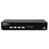 4 Port USB DVI KVM Switch with DDM Fast Switching Technology and Cables