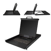 8 Port Rackmount KVM Console w/ 6ft Cables Integrated KVM Switch w/ 19" LCD Monitor Fully Featured 1U LCD KVM Drawer