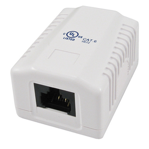 1-Port Surface Mount Box With CAT6 Jack (Pack of 50)