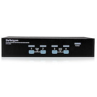 4 Port Rack Mountable USB KVM Switch with Audio & USB 2.0 Hub Three High-Speed USB Devices between Computers