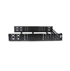 2U 19" Fixed Adjustable Depth Universal Server Rack Rails Steel Black