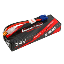 Gens Ace 5300mAh 2S1P 7.4V 60C HardCase Lipo Battery Pack 24# With EC3 Plug For RC Car