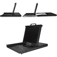 16 Port Rackmount KVM Console w/ 6ft Cables Integrated KVM Switch w/ 17" LCD Monitor Fully Featured Black