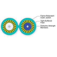 Zipcord Tight-Buffered Cable Plenum 2 F 2.0 mm diameter 50 µm multimode (OM3) CORNING-C 002T58-31380-24