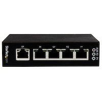 5 Port Unmanaged Industrial Gigabit Ethernet Switch P30-Rated DIN Rail and Wall-Mountable Metal Enclosure