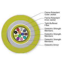 MIC DX Tight-Buffered Armored Cable Plenum 12 F Single-mode (OS2) CORNING-C 012E88-33131-D3