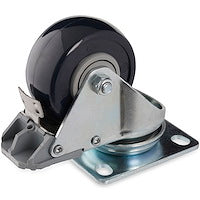 Caster Kit for Open Frame Rack Black & Silver Server Rack With Heavy Duty Casters