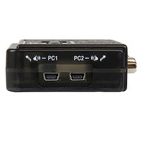 2 Port Black USB KVM Switch Kit with Audio and Cables
