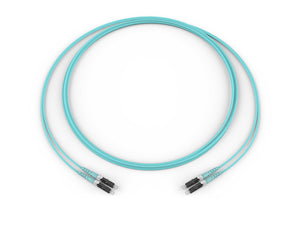 Fiber Optic Jumper 2 F LC Duplex to LC Duplex Zipcord Cable (OM3) 50um Standard Aqua Jacket 3M CORNING 050502T5116003M