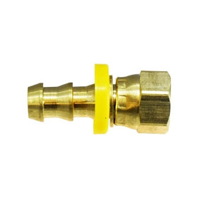 1/4" Push On Hose Barb X 1/4" Female 37 Degree JIC Flare Swivel Brass Fittings 30265