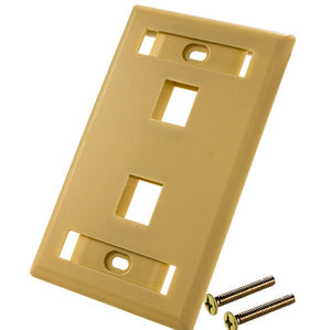 2-Port Wall Plate With ID Window (Pack of 50)