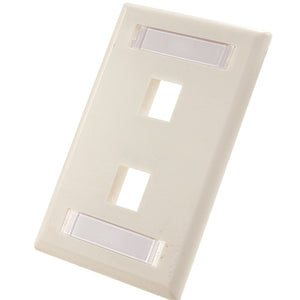 2-Port Wall Plate With ID Window (Pack of 50)