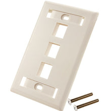 3-Port Wall Plate With ID Window (Pack of 50)