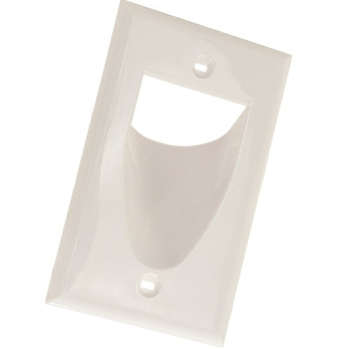 Wall plate Single Gang With Feedthrough Recessed White 307-511R/1G/WH (Pack of 50)