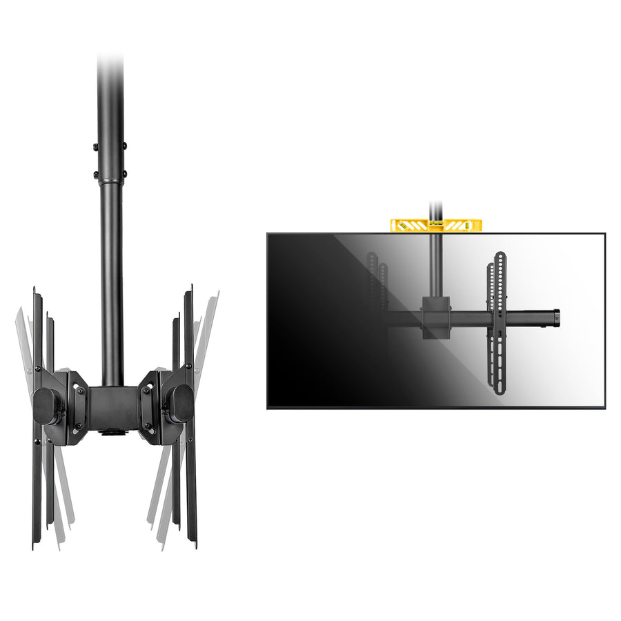 Dual TV Ceiling Mount Back to Back Heavy Duty Hanging Dual Screen Mount with Adjustable