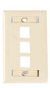 Faceplate, Multimedia; 1 Gang; 3 Ports; KMJ OPTICAL FPSK0301