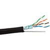 1000' Cat5E 350MHZ Outdoor 24/4pr Aerial W/Messenger Black Wood Reel 5EOUTA244RB