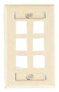Faceplate, Multimedia; 1 Gang; 6 Ports; KMJ OPTICAL FPSK0600