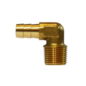 5/16" Hose Barb X 3/8" Male NPTF Hose Barb X MIP Forged 90 Degree Elbow Brass Fittings 32310