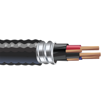 4/3 Teck 90 Bare Copper Aluminum Interlocked Armored Cable With Ground 1KV