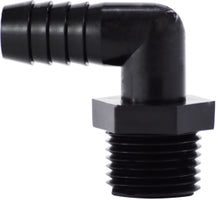 1/4 X 1/8 Hose Barb X MIP Black Polyethylene Elbow 33038B