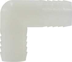 1 White Nylon Hose Barb Union Elbow 33397W