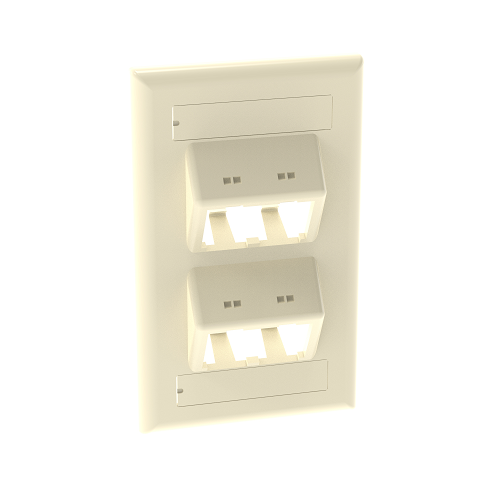 Mini-Com Faceplate Electric Ivory 4 port Classic Sloped PANDUIT CFPSL4