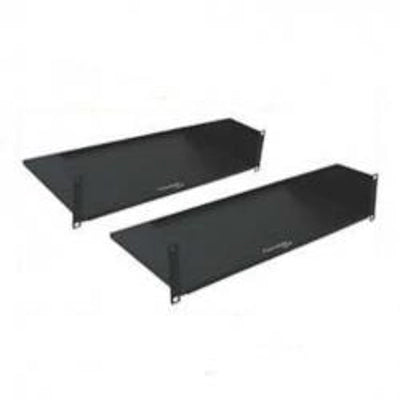 10 Inch Deep Solid Bottom Shelf Rack Single Sided 2U (2-Pack)