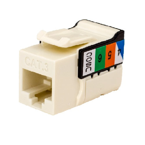 CAT3 Keystone Modular With Voice Grade Jack RJ11 90° 6×6 (Pack of 25)
